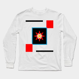 Bold Bloom - Minimalist Abstract Floral Long Sleeve T-Shirt